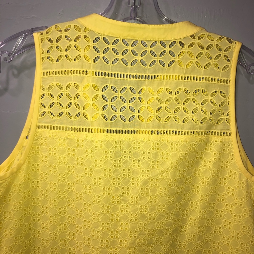Ann Taylor Embroidered Sleeveless Yellow Dress - Picture 6 of 8